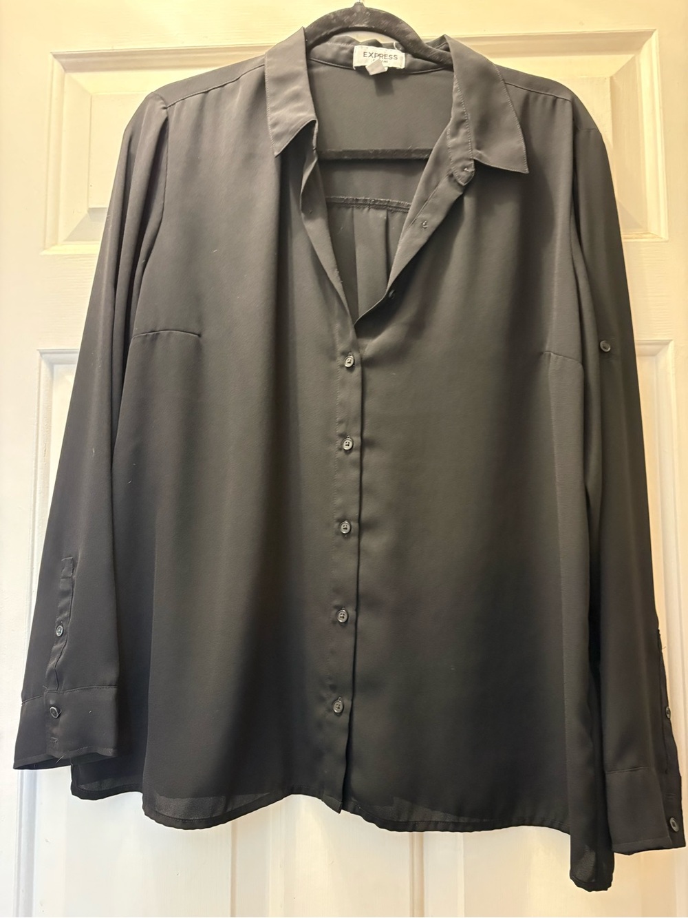 Express Black Button-Down Blouse